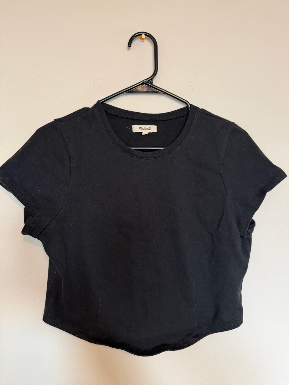 Madewell Black Cropped Crew Tee